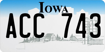 IA license plate ACC743