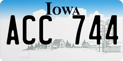 IA license plate ACC744