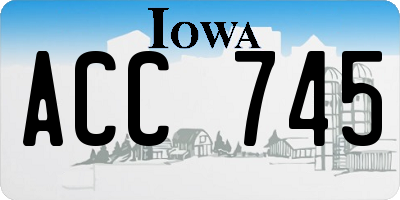 IA license plate ACC745