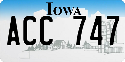 IA license plate ACC747