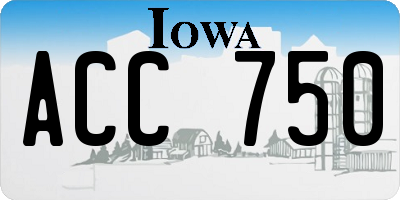 IA license plate ACC750
