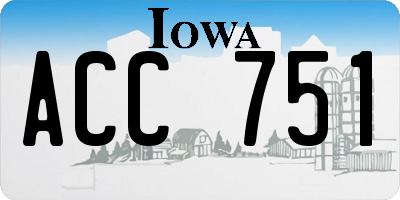 IA license plate ACC751