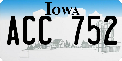 IA license plate ACC752