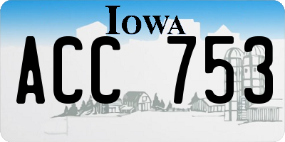 IA license plate ACC753