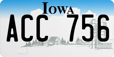 IA license plate ACC756