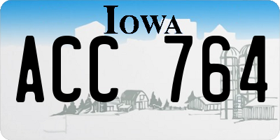 IA license plate ACC764