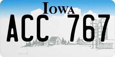 IA license plate ACC767