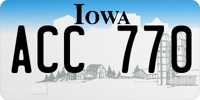 IA license plate ACC770