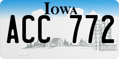 IA license plate ACC772