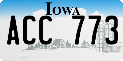 IA license plate ACC773
