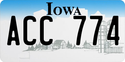IA license plate ACC774