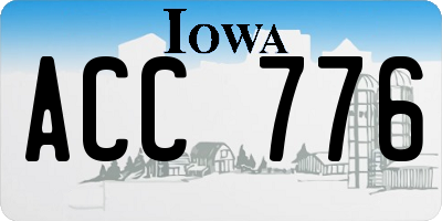 IA license plate ACC776