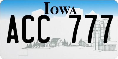 IA license plate ACC777