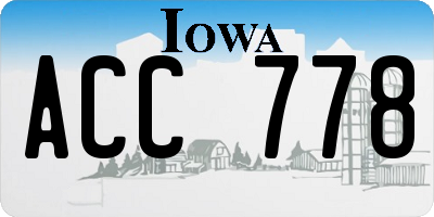 IA license plate ACC778