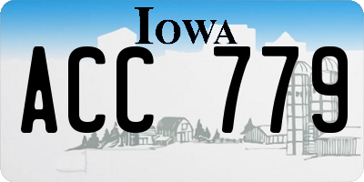 IA license plate ACC779