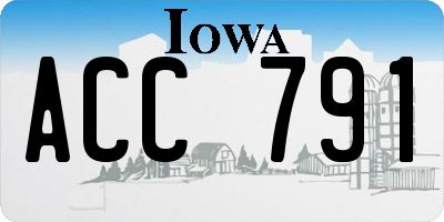 IA license plate ACC791