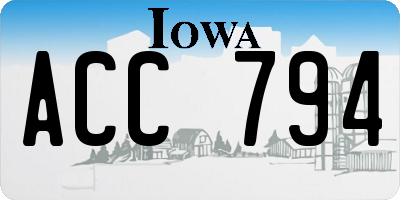 IA license plate ACC794