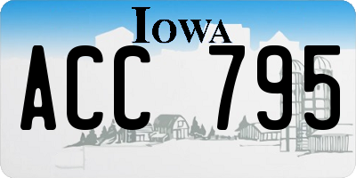 IA license plate ACC795