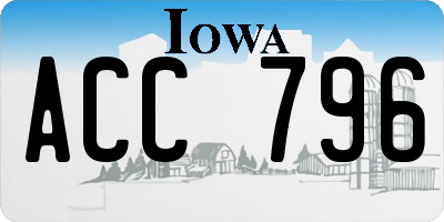 IA license plate ACC796