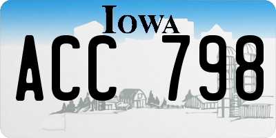 IA license plate ACC798
