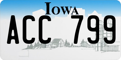 IA license plate ACC799