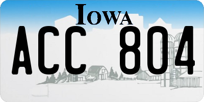 IA license plate ACC804