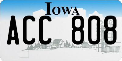 IA license plate ACC808
