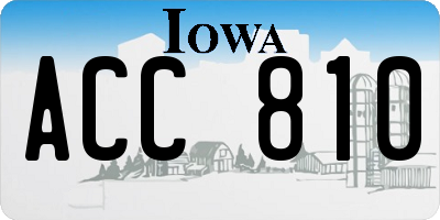 IA license plate ACC810