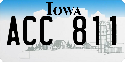 IA license plate ACC811