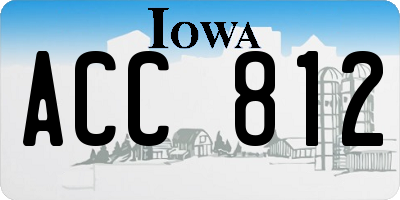 IA license plate ACC812