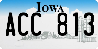 IA license plate ACC813