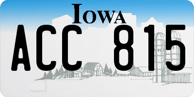 IA license plate ACC815