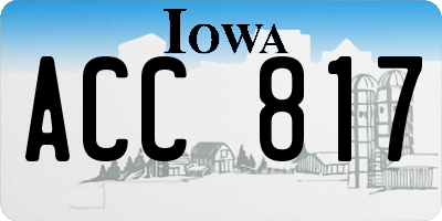 IA license plate ACC817