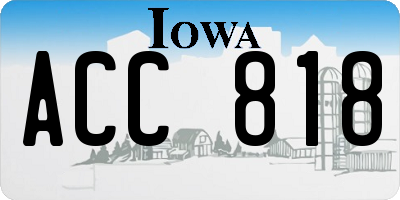 IA license plate ACC818