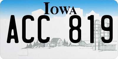 IA license plate ACC819