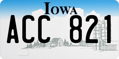 IA license plate ACC821