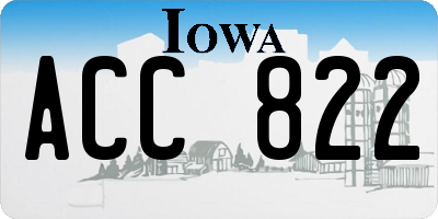 IA license plate ACC822