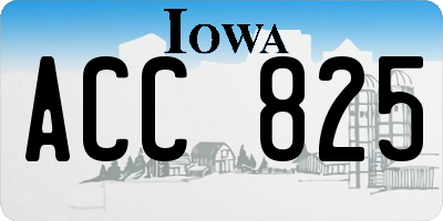 IA license plate ACC825