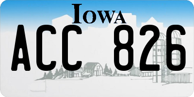 IA license plate ACC826