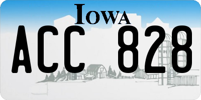 IA license plate ACC828