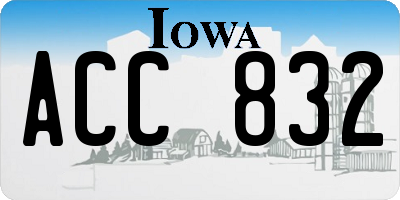 IA license plate ACC832