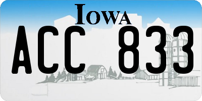 IA license plate ACC833