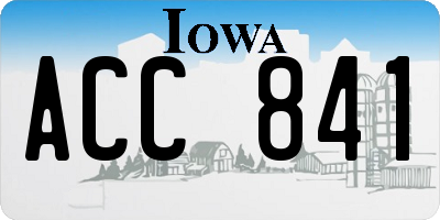 IA license plate ACC841