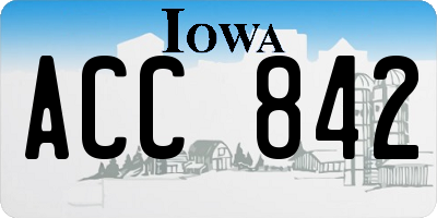 IA license plate ACC842
