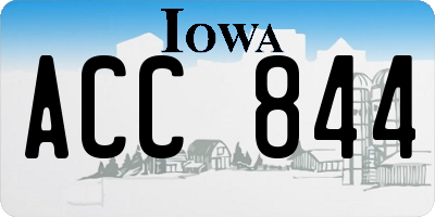 IA license plate ACC844