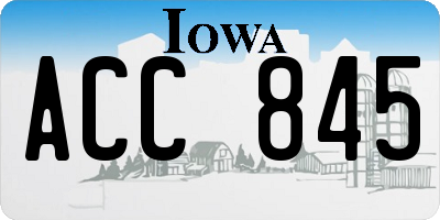 IA license plate ACC845