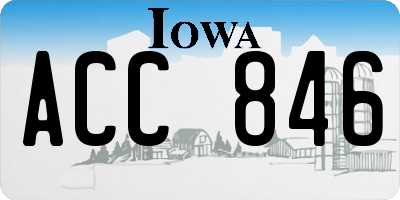IA license plate ACC846