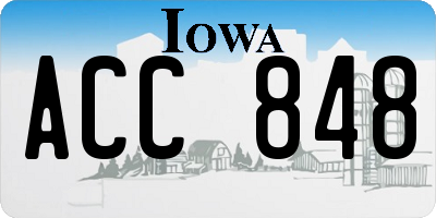 IA license plate ACC848
