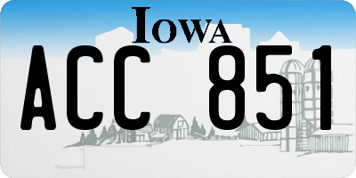 IA license plate ACC851