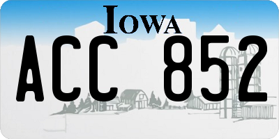 IA license plate ACC852